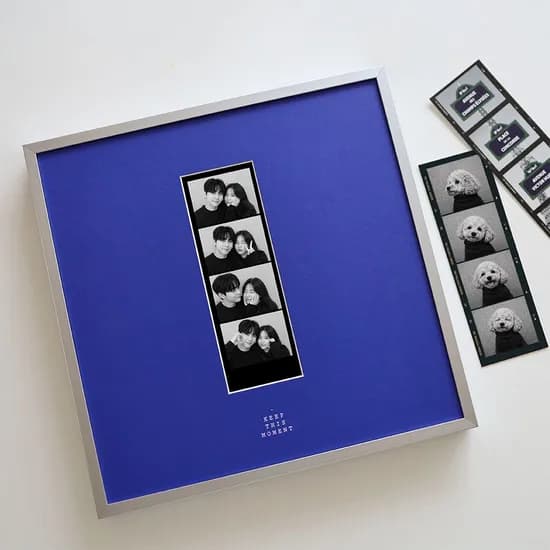 SNS 트렌드 블루 프레임 컬러 포인트 사진액자 - Blue) 25x25cm Moment
