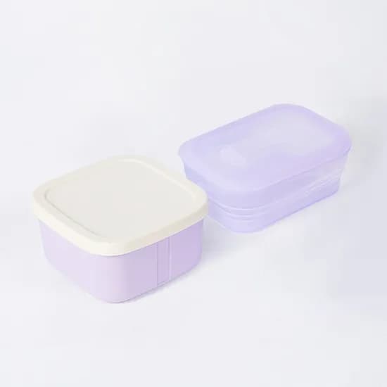 실리콘 밀폐용기+실리콘 접이식 용기 도시락 런치박스 반찬통
