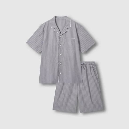 남 코튼 스트라이프 5부 파자마 세트 (4 sizes)(2 colors)
