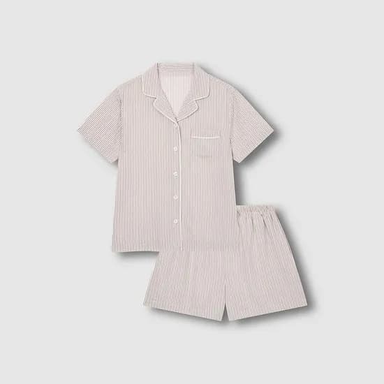 여 레이온 스트라이프 3부 파자마 세트 (4 sizes)(2 colors)