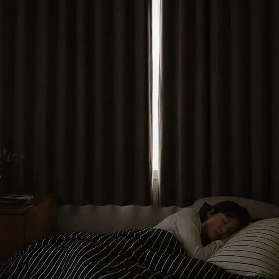 다크모카 형상기억 핀형 경량 100%암막커튼 2장 창문 안방 거실