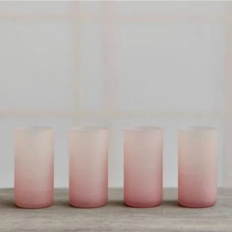 컵 유리 옻칠 정은진 작가 옻칠 블로잉 컵 핑크/블루