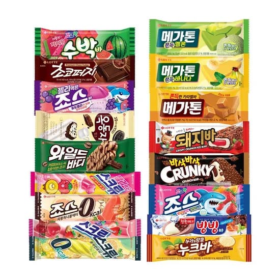 롯데 신상 죠스바 메가톤바 옥동자 외 인기 아이스크림 세트