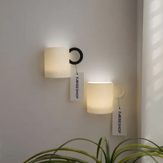CUPPA WALL LAMP LOOP EDITION BLACK WHITE