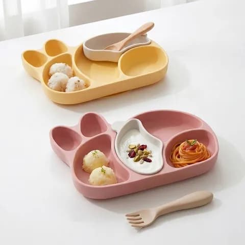 국내생산 분리가능 안심 아기 이유식 디바이더 실리콘 흡착식판