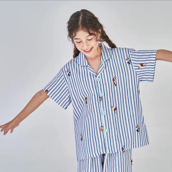텐셀 모달 피킹 도그 반팔 세트 아동 잠옷