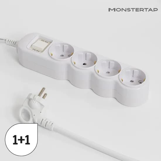 1+1 국산 통합 4구 멀티탭 과부하차단 스위치 40cm/1.5m/2.5m/4.5m