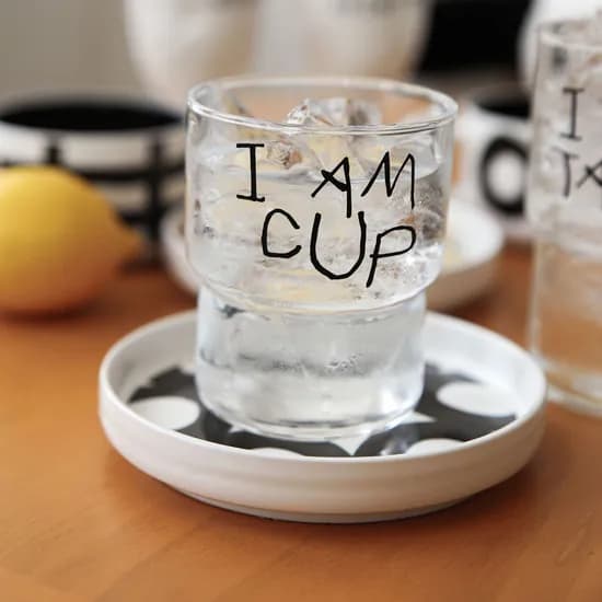 I AM CUP 레터링 글래스 컵