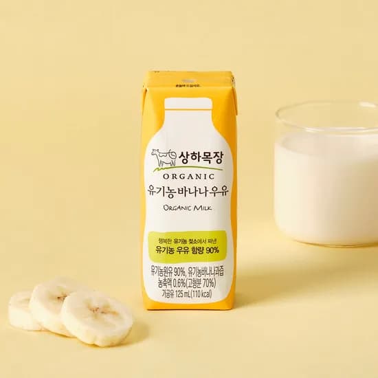 *상하목장 유기농 멸균 우유 바나나 125ml 24팩