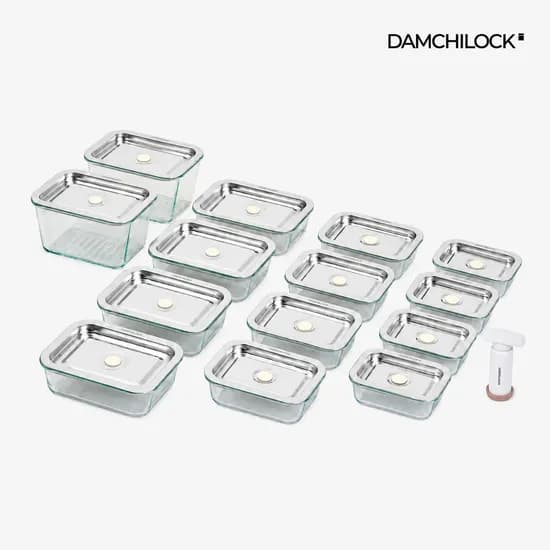 진공밀폐용기 메가 세트 1호 4개 2호 4개 3호 4개 4호 2개 펌프 1개