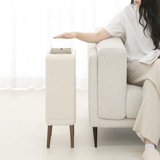 듀얼도어 스마트 자동 센서 휴지통 20L 인테리어 쓰레기통 다리탈부착가능