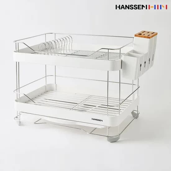 NEW 데일리 와이드 스텐 304 식기건조대 2단 물받침 우드칼블럭 수저통 99,900원