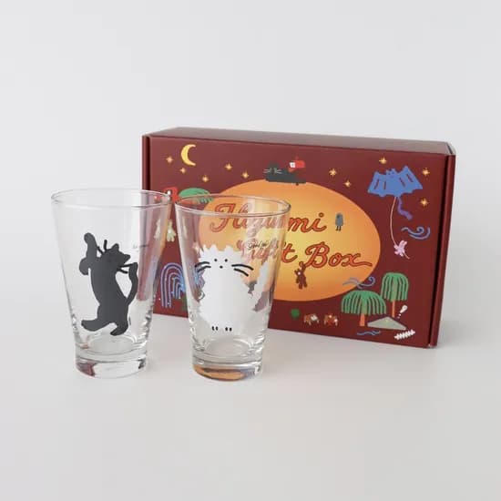 glass set 흑백 고양이 강아지 유리컵 세트 2P