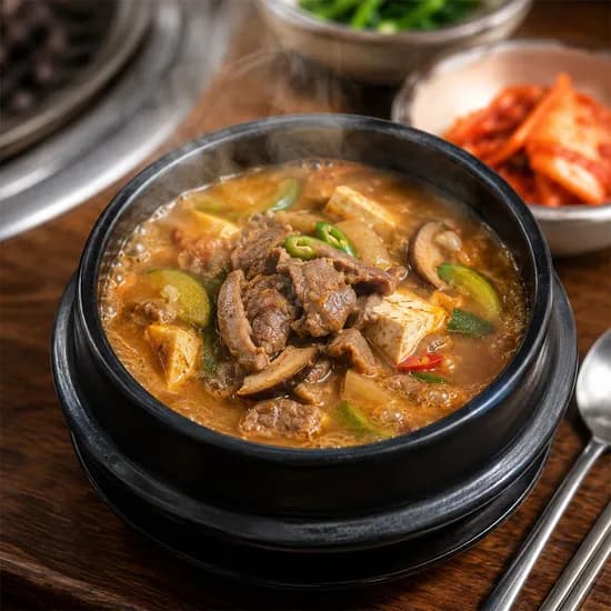 고기 가득한 고깃집 된장찌개 450g x 4팩 우삼겹 된장찌개