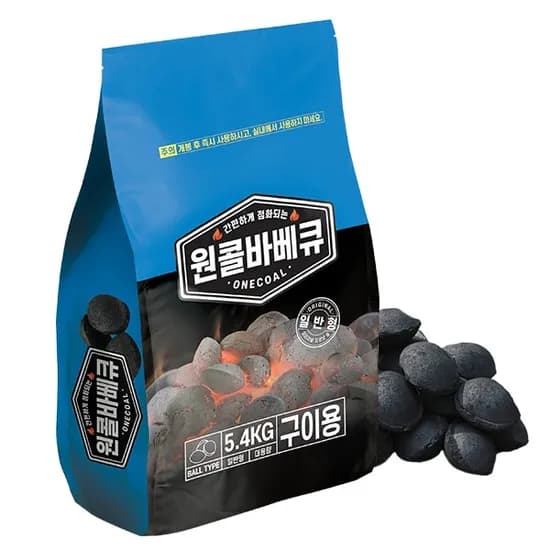 원콜 오리지널 야자숯 5.4kg 봉지숯 캠핑 바베큐숯