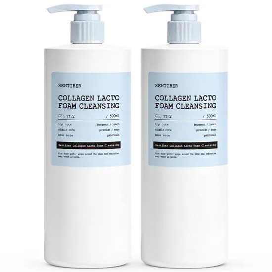 콜라겐 락토 대용량 폼클렌징 500ml 약알칼리 세안제 폼클렌저 2개