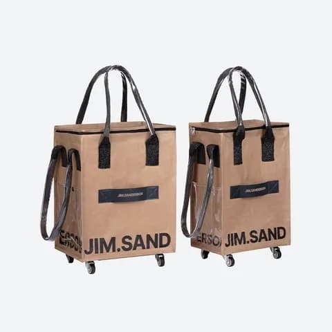 롤앤고 쇼퍼백 크래프트 2개 롤링 토트백 카트 바퀴 쇼핑백 3size