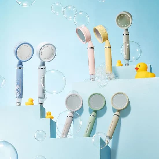 국내생산 [필터8P세트]  간편설치 원터치 필터샤워기+PVC 호스(1.5M/2M)