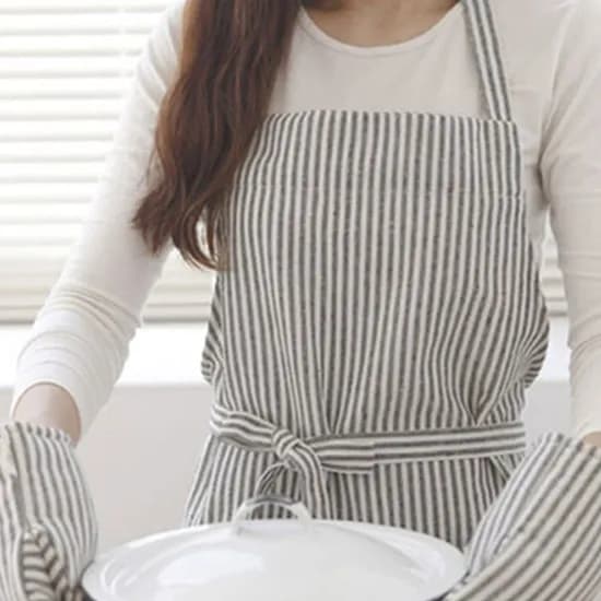 자체제작 린넨 스트라이프 워싱면 앞치마 카페 공방 집들이 선물