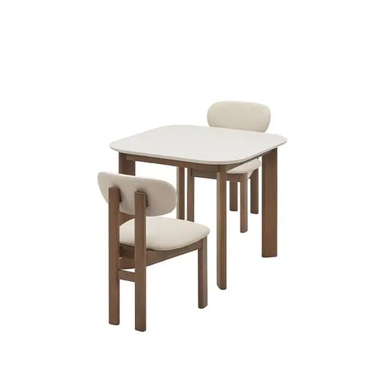 오뜨 우드 LPM식탁 2인세트 90cm 브라운_체어 2EA