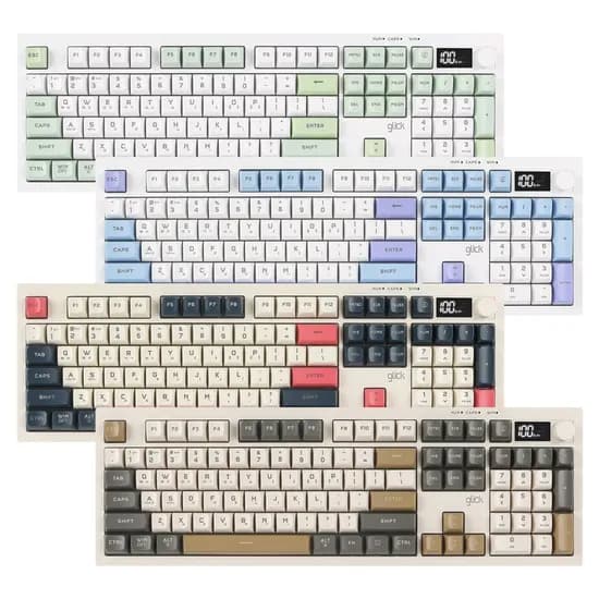오피스프로 WK50 사일런스 M 105키 RGB 풀윤활 방수 LCD 무선 게이밍 키보드