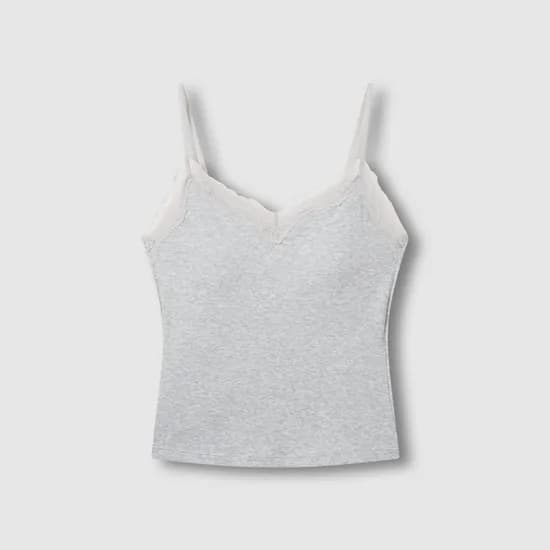 여 코튼 립 레이스 브라캐미솔 (3 sizes)(3 colors)