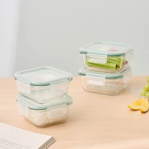 오븐유리 스팀홀 정사각 밀폐용기 4P세트 320ml 2P, 520ml 2P 17,900원