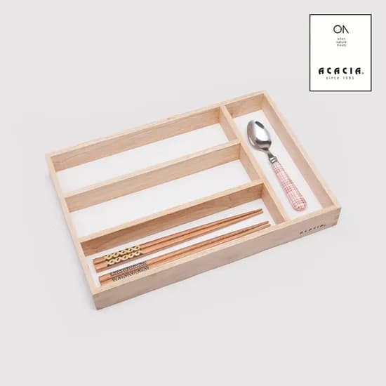 내추럴 우드 다용도 서랍정리 수저 정리케이스