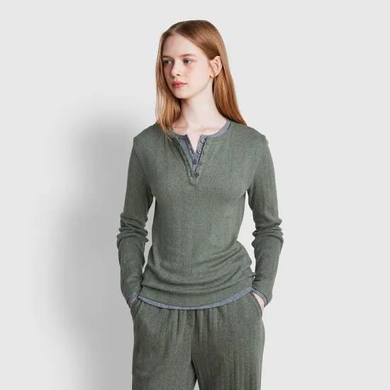 여 포인텔 헨리넥 라운지 티셔츠 (3 sizes)(3 colors)