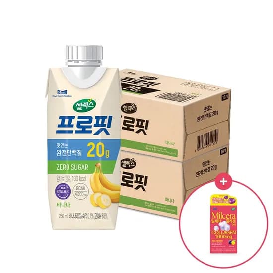셀렉스 프로핏 바나나 250ml 36팩 + 밀세라 구미 1박스