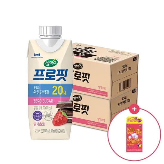 셀렉스 프로핏 딸기초코 250ml 36팩 + 밀세라 구미 1박스 56,900원