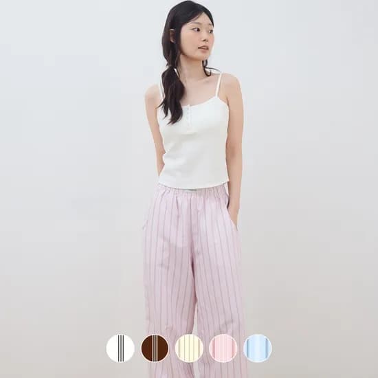 일상 스트라이프 사계절 파자마 롱팬츠 단품 5Colors