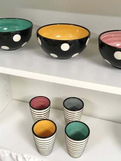 Dot Color Bowl 도트 컬러 볼 국내 핸드메이드 딥보울 땡땡이 면기
