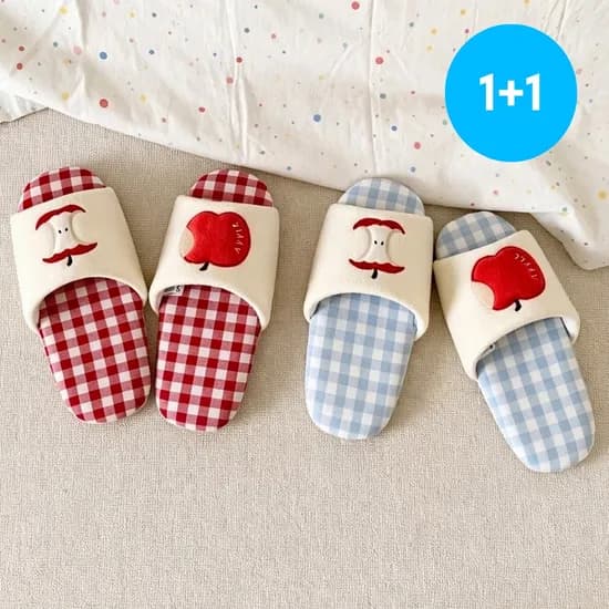 테리 사과 실내화 2컬러 룸슬리퍼