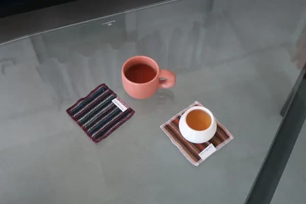 soft indie knit teacoaster deep ink 티코스터 컵받침