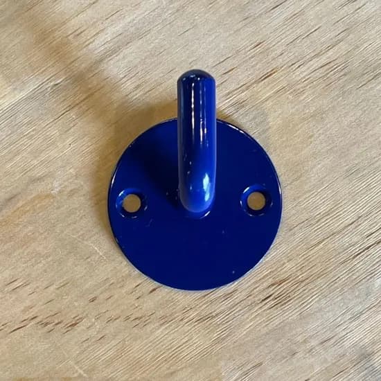 70s Italy Cobalt Blue Round Single Metal Hook