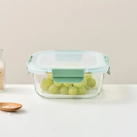 클리어글라스 완벽분리 정사각 유라밀폐용기 800ml