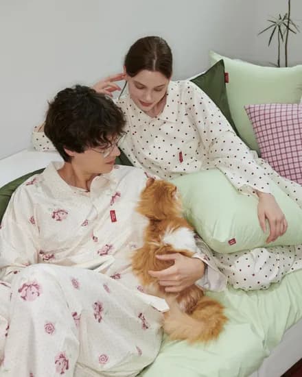 Furless pajamas 퍼리스 긴팔파자마 - 도트&체크 (3Color, 4Size)