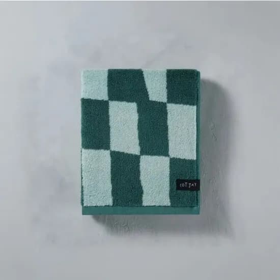 오프셋 블럭 40수 페이스타올 포레스트그린