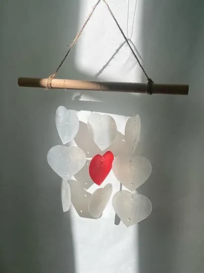 레드 하트 포인트 미니 자개 행잉 diy kit