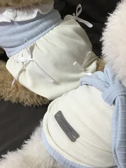 강아지 스카이 리본 티셔츠 나시 원피스 애견 봄가을옷