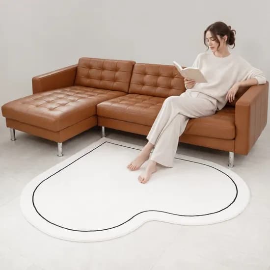 코너핏 하트 러그 비정형 워셔블 거실 사계절 카페트 3sizes