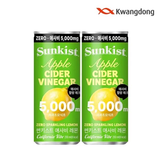 썬키스트 애사비 제로 스파클링 레몬 CAN 250ml 24입 탄산음료