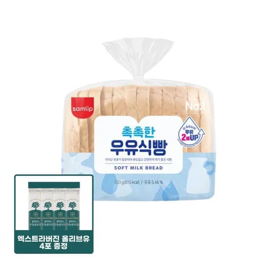 촉촉한 우유식빵 330g 4봉