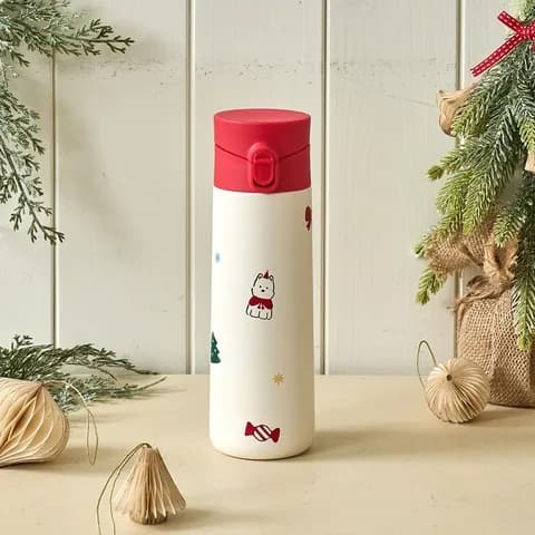 조이플두부 크리스마스 원터치 경량텀블러 350ml