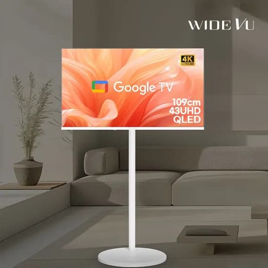 화이트에디션 구글스마트 109cm 43인치 UHD QLED TV 와이드 무빙뷰 삼탠바이미