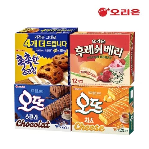 후레쉬베리 12p + 촉촉한초코칩 16p + 오뜨 쇼콜라 12p + 오뜨 치즈 12p