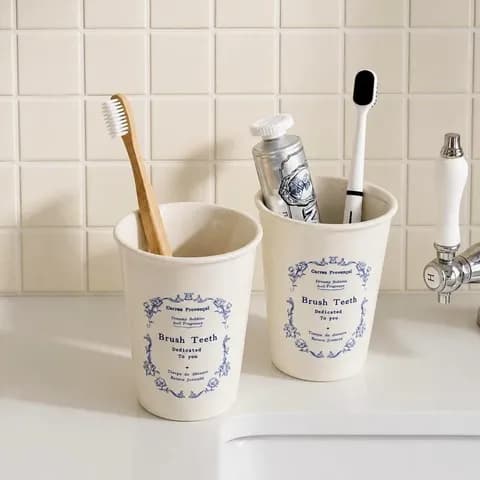 프렌치 세라믹 칫솔치약정리 양치컵 4,900원