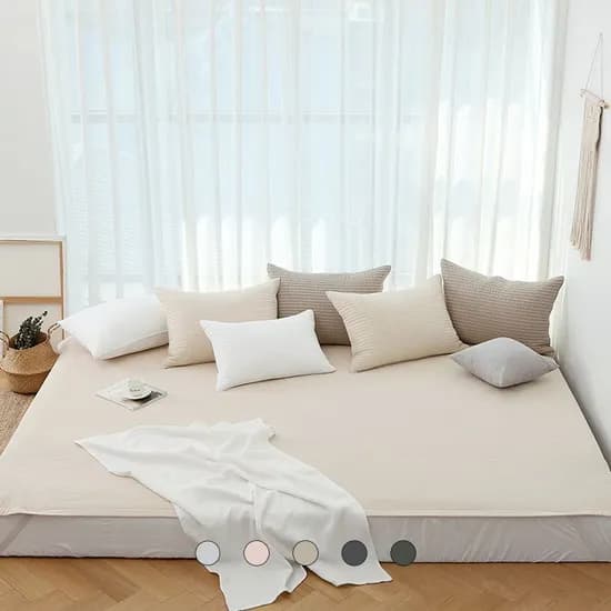 오감 내추럴 순면 피그먼트 패밀리 밴딩침대패드 S/M/L 7colors