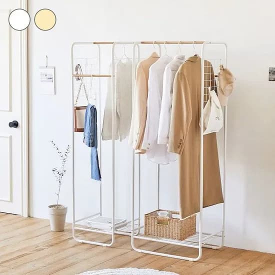 양면 메쉬 수납 행거 조립식 스탠드 옷걸이 이동식 행거 2size 3colors